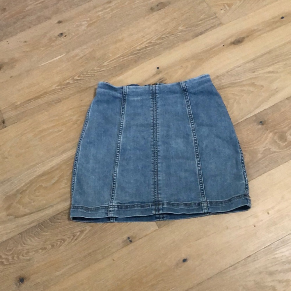 Free People Light Blue Denim Mini Skirt
